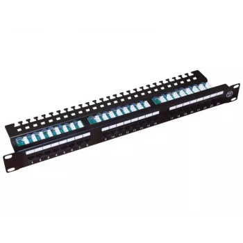 Alantec PK013 patch panel 19" 1U, 24x RJ-45, Cat5e UTP, LSA, με ράφι, μαύρο