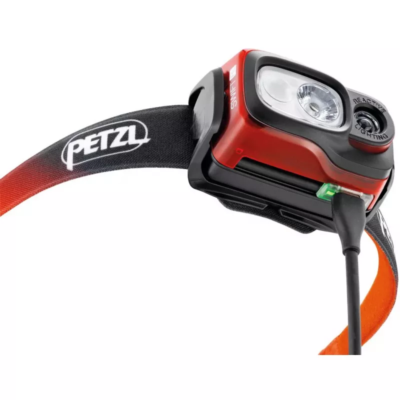 Petzl SWIFT RL μαύρο, πορτοκαλί, λευκό φακός κεφαλής LED