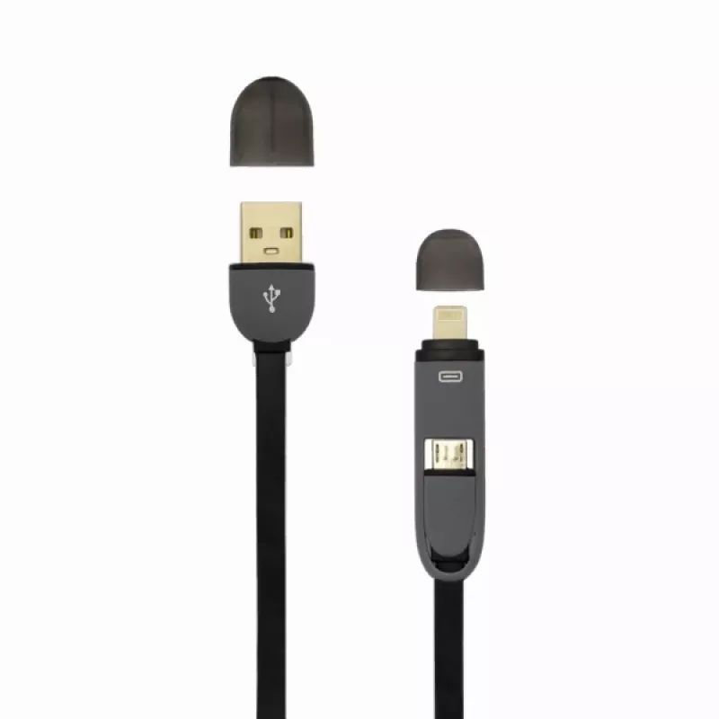 Καλώδιο USB-A αρσενικό σε Micro-USB + 8-pin iPhone αρσενικό SBOX 1 m μαύρο