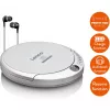 Lenco CD-201SI Φορητό CD player με λειτουργία audiobook και φόρτισης, ασημί