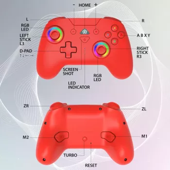 Subsonic Ασύρματος LED χειριστήριο Κόκκινο για Switch