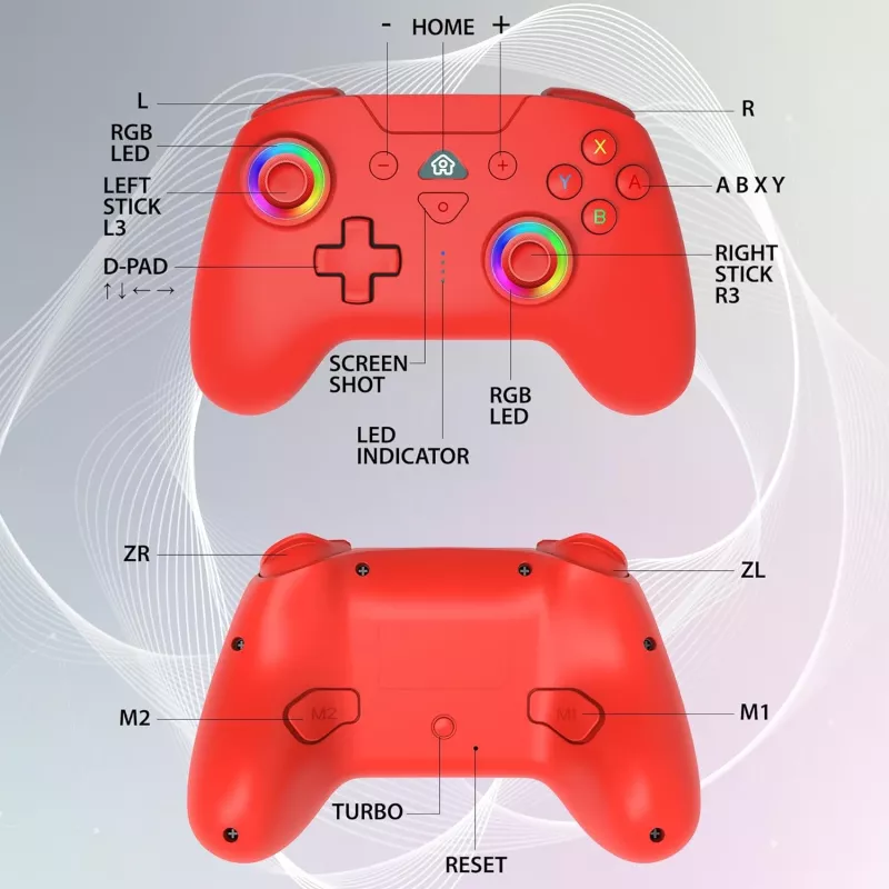 Subsonic Ασύρματος LED χειριστήριο Κόκκινο για Switch