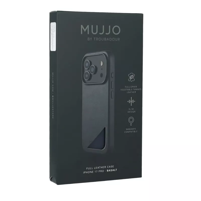 Mujjo Full Leather Case MagSafe Θήκη για iPhone 17 Pro Γκρι