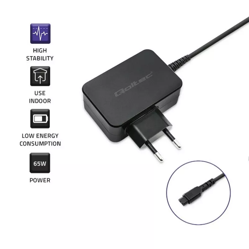 Καθολικό τροφοδοτικό QOLTEC 52414 65W με 10 εναλλασσόμενα βύσματα