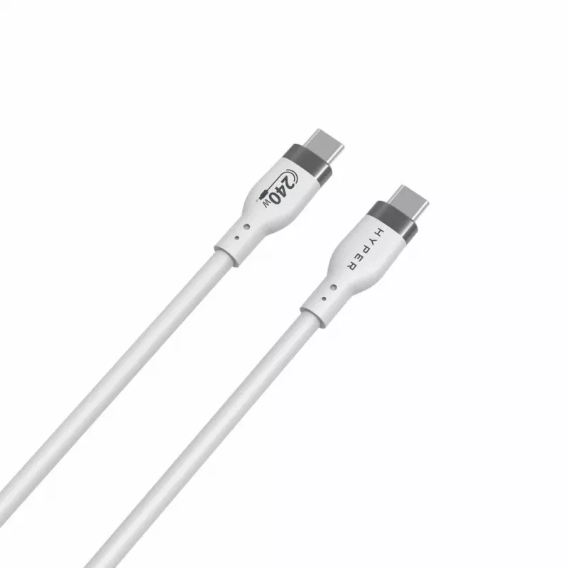 HYPER HyperJuice 240W Καλώδιο σιλικόνης USB-C σε USB-C (0,9 m/1 m) - Λευκό