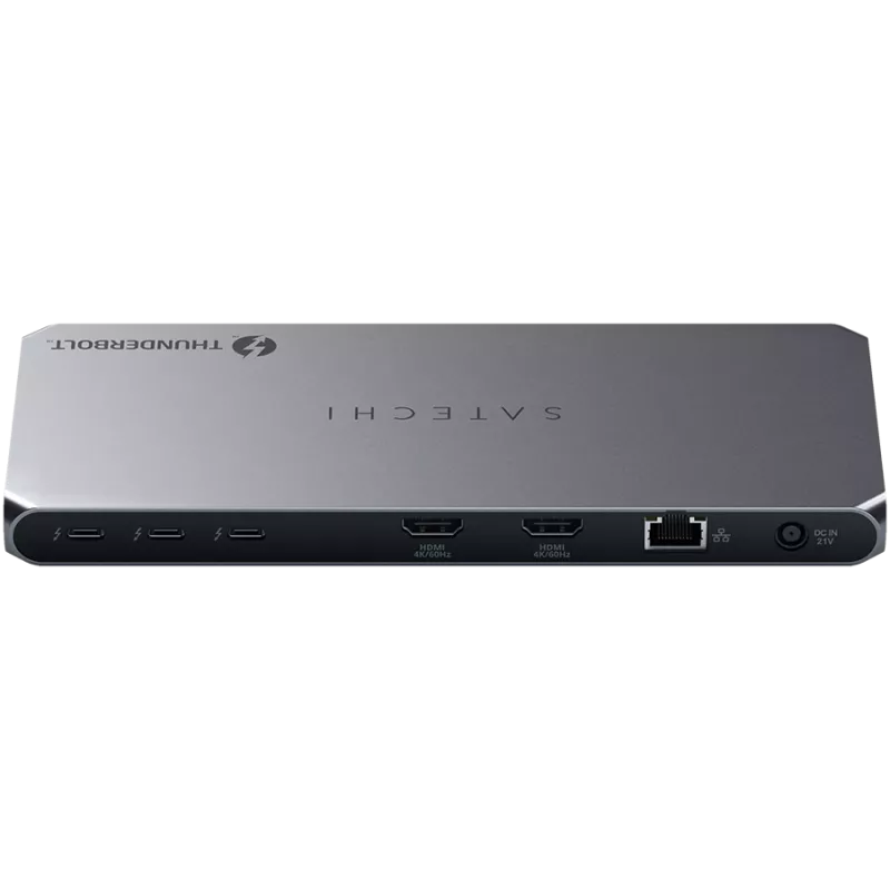 Satechi Thunderbolt 4 Dock ST-DT4MDM-EU — Thunderbolt 4 Docking station, 2× HDMI 2.0, 2× USB-A 3.2