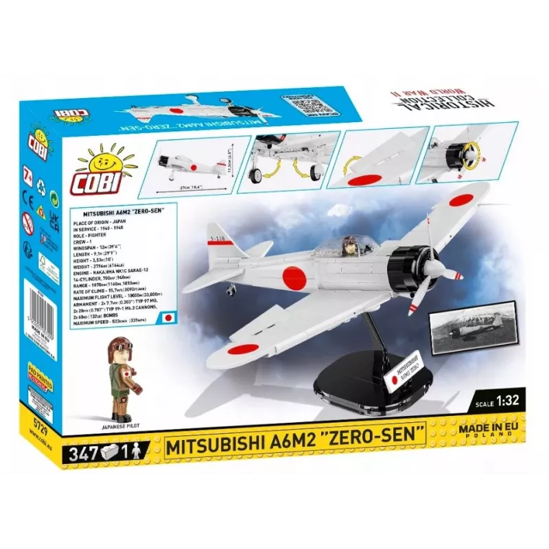 Σετ κατασκευής Cobi Mitsubishi A6M2 „Zero-Sen“ — 347 τεμάχια, συνιστώμενη ηλικία 3+