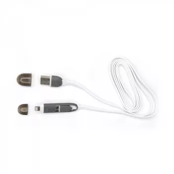 Sbox 2IN1W USB->Micro USB+IPH.5 M/M 1M λευκό