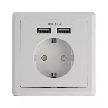 Πρίζα CEE 7/3 + USB DeLOCK 11471