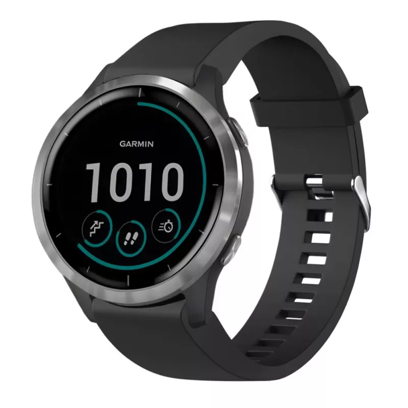 Βραχιόλι σιλικόνης FIXED για Garmin QuickFit 20 mm, μαύρο