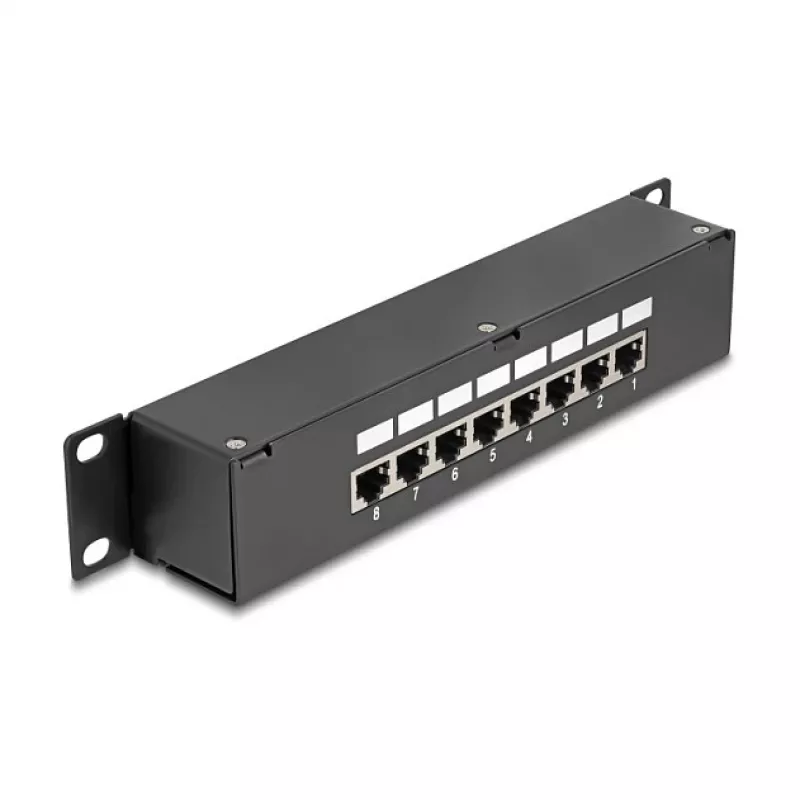 DeLOCK 10 ιντσών Patchpanel σύζευξης 8 Ports Cat.6 RJ45 μαύρο 1U