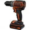 Black & Decker BL186K-QW επαναφορτιζόμενο δραπανοκατσάβιδο, 18 V, μπαταρία ιόντων λιθίου 1,5 Ah, 2 ταχυτήτων, 1650 RPM, 52 Nm, με βαλίτσα, μαύρο/πορτοκαλί