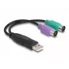 Αντάπτορας USB σε PS/2 DeLOCK 0,17 m 2x 6-πολ. Mini-DIN USB A