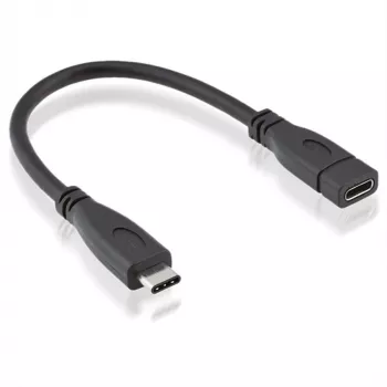 Roline - Καλώδιο επέκτασης USB - USB-C (M) σε USB-C (W) - USB 3.1 - 15 cm - Μαύρο