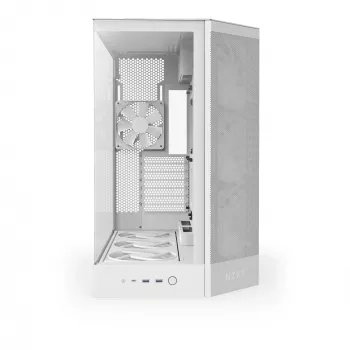 Κουτί PC Midi Tower NZXT H9 Flow RGB+ — λευκό, υποστηρίζει ATX/EATX/Micro-ITX, tempered glass, 3x140 mm μπροστά + 1x120 mm πίσω ανεμιστήρες