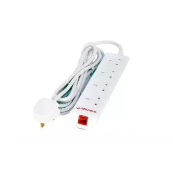Προέκταση τροφοδοσίας Microconnect MC-UKSURGESTRIP4-2M 4 υποδοχές AC εσωτερικού χώρου λευκή