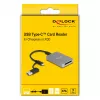 DeLOCK Αναγνώστης καρτών USB Type-C CFexpress XQD Αλουμίνιο Γκρι 10000 Mbit/s