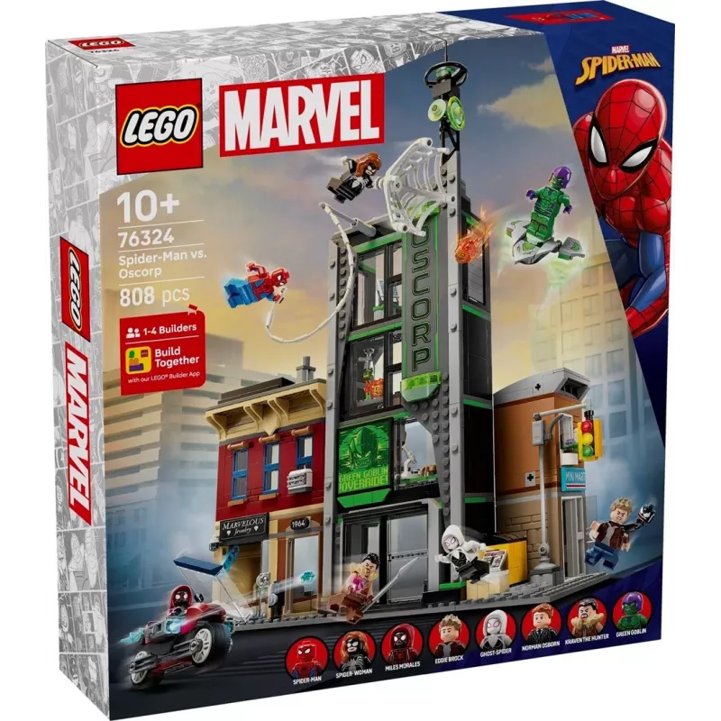 Σετ LEGO Marvel 76324 Spider-Man vs. Oscorp, 808 τεμ., 8 μινιφιγούρες, από 10 ετών