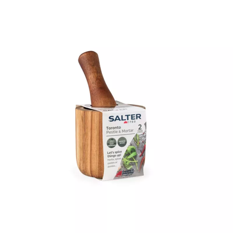Salter BW12197EU7 Toronto σετ γουδί και γουδοχέρι, ξύλο ακακίας, καφέ
