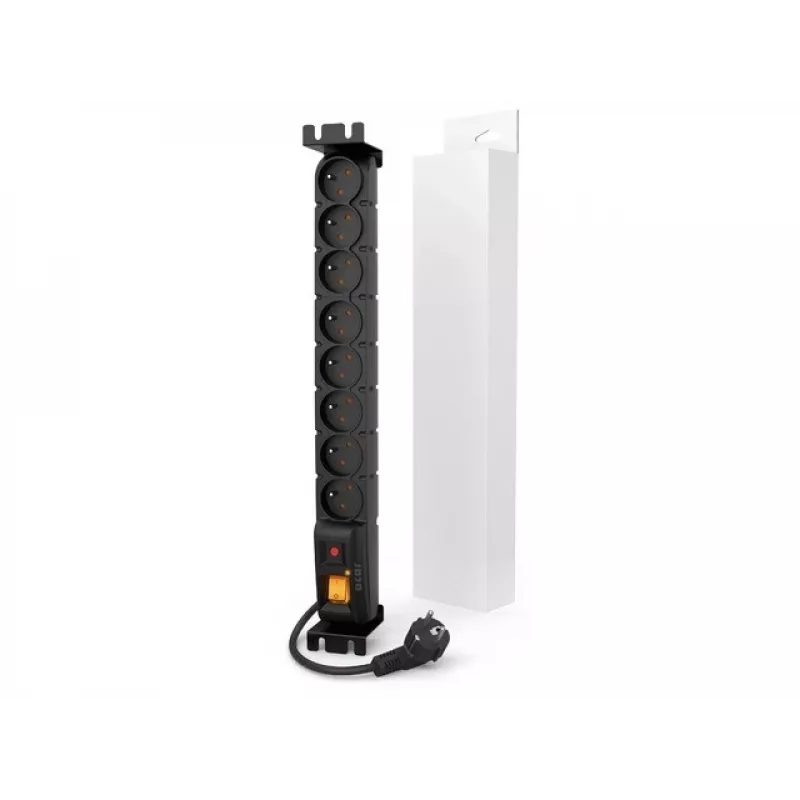 HSK Data ACAR S8 FA προστασία υπέρτασης για rack 19 ιντσών, 8x 230V, 3m, μαύρο