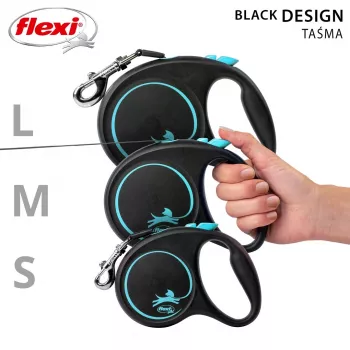 Flexi Automatic Λουρί Μαύρο Design S 5 m, μπλε