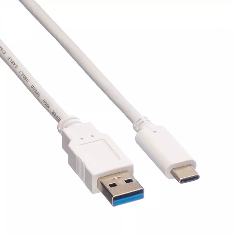VALUE - καλώδιο USB - USB 3.0 (M) σε USB Type-C (M) - 5 V - 900 mA - 50 cm - λευκό (11.99.9010)