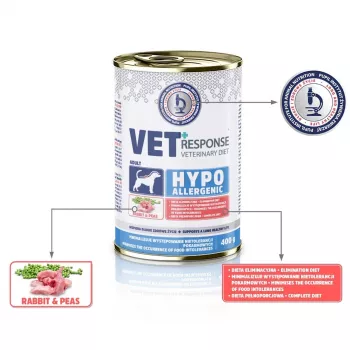 VET RESPONSE Hypoallergenic Κουνέλι - Υγρή τροφή για σκύλους - 400g