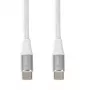 Καλώδιο USB-C σε USB-C IBOX IKUTC1W 1 m, USB 2.0, 3 A, λευκό, υφασμάτινη πλέξη