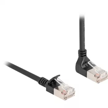 Καλώδιο δικτύου DeLOCK RJ45 Cat.6A S/FTP λεπτό 90° προς τα πάνω 1 m μαύρο
