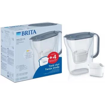 Κανάτα φίλτρου νερού BRITA Style Essential Γραφίτης με 4 φίλτρα MAXTRA Pro, δοχείο 2,4 L, 1,4 L φιλτραρισμένο