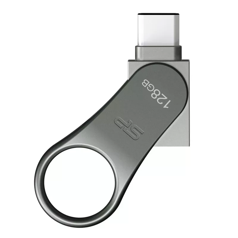 Silicon Power Mobile C80 μονάδα flash USB 128 GB, USB Type-A / USB Type-C, USB 3.0 (3.1 Gen 1), τιτανίου