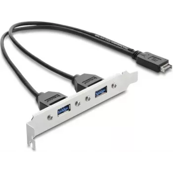 DELOCK Προσαρμογέας USB Type-E Key A ST σε 2× USB-A 5Gbit/s με μπλέντα (μοντέλο 67345)