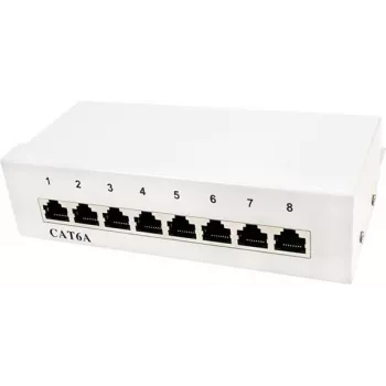 LogiLink Patch Panel Desktop - patch panel - επιτοίχιας τοποθέτησης - RJ-45 X 8 - ανοιχτό γκρι, RAL 7035