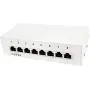 LogiLink Patch Panel Desktop - patch panel - επιτοίχιας τοποθέτησης - RJ-45 X 8 - ανοιχτό γκρι, RAL 7035