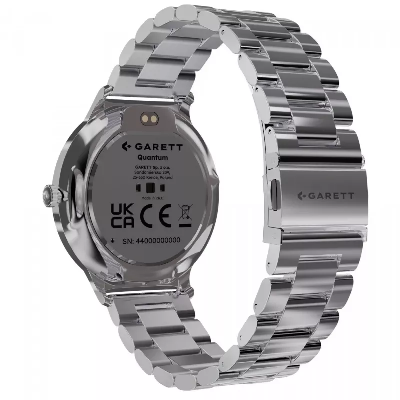 Smartwatch Garett Quantum — ανοξείδωτο ατσάλι ασημί