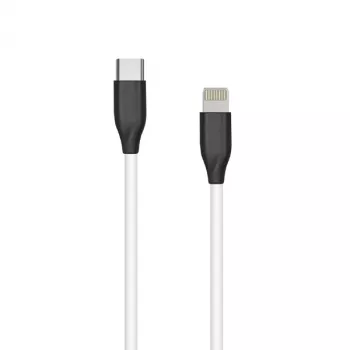 Καλώδιο σιλικόνης USB Type-C - Lightning, 2m (λευκό)