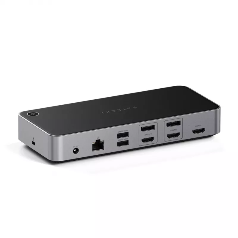 Satechi Triple 4K Display ενσύρματο dock μαύρο ασημί 4K Ultra HD 60 Hz