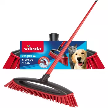Σκούπα VILEDA Pet Pro ALWAYS CLEAN με εργονομική κόκκινη λαβή, ελαφριά κατασκευή