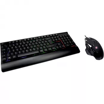 Ενσύρματο σετ gaming πληκτρολογίου και ποντικιού INTER-TECH KC-3000 RGB με οπίσθιο φωτισμό, θύρα USB