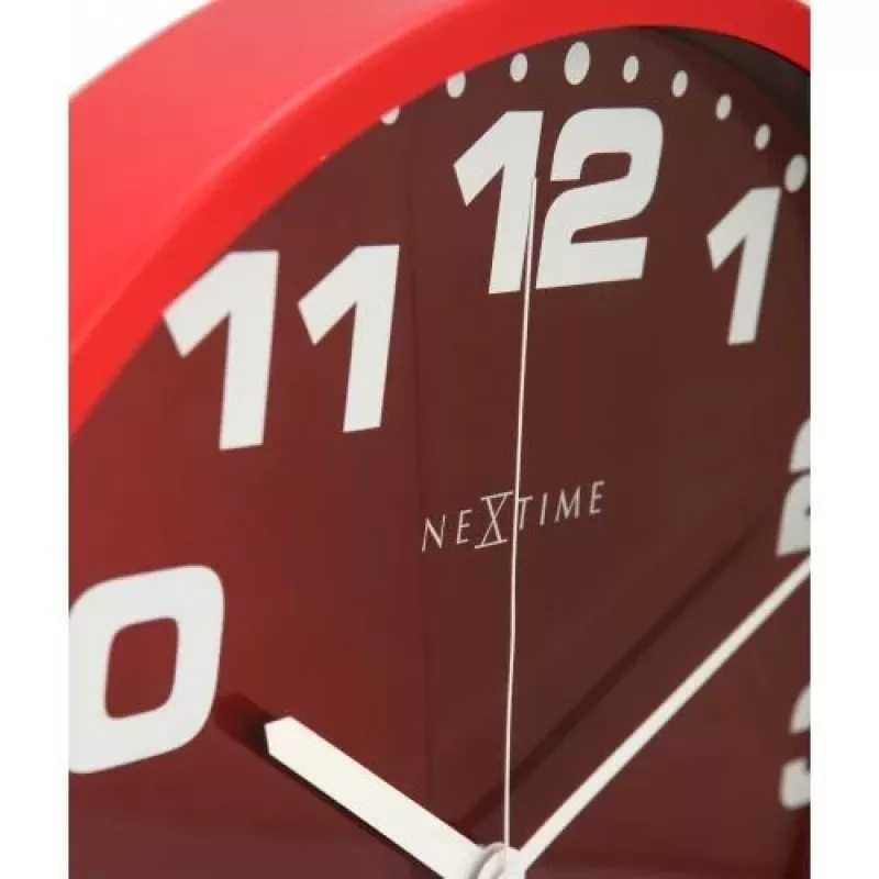 NeXtime Ρολόι 3053ro Dash Red, Ø35 cm, Επιτοίχιο, Κόκκινο/Ασημί