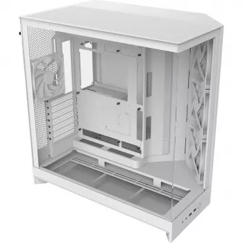 Κουτί PC NZXT H9 Flow Midi Tower λευκό – ATX/EATX/Micro ATX/Mini-ITX, 3x140mm μπροστά, 1x120mm πίσω, 2x3,5 inch & 6x2,5 inch θέσεις, tempered glass