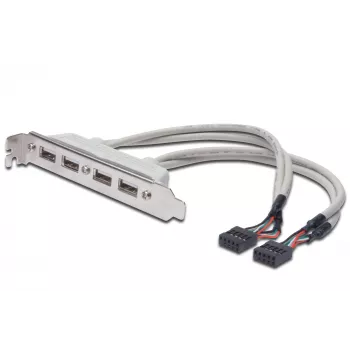 Καλώδιο slotblech USB 2.0 HighSpeed Type 2xIDC (5pin)/4xUSB A M/F γκρι 0,25 m