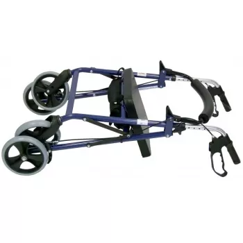 Rollator με τέσσερις τροχούς και κάθισμα, μπλε/μαύρο