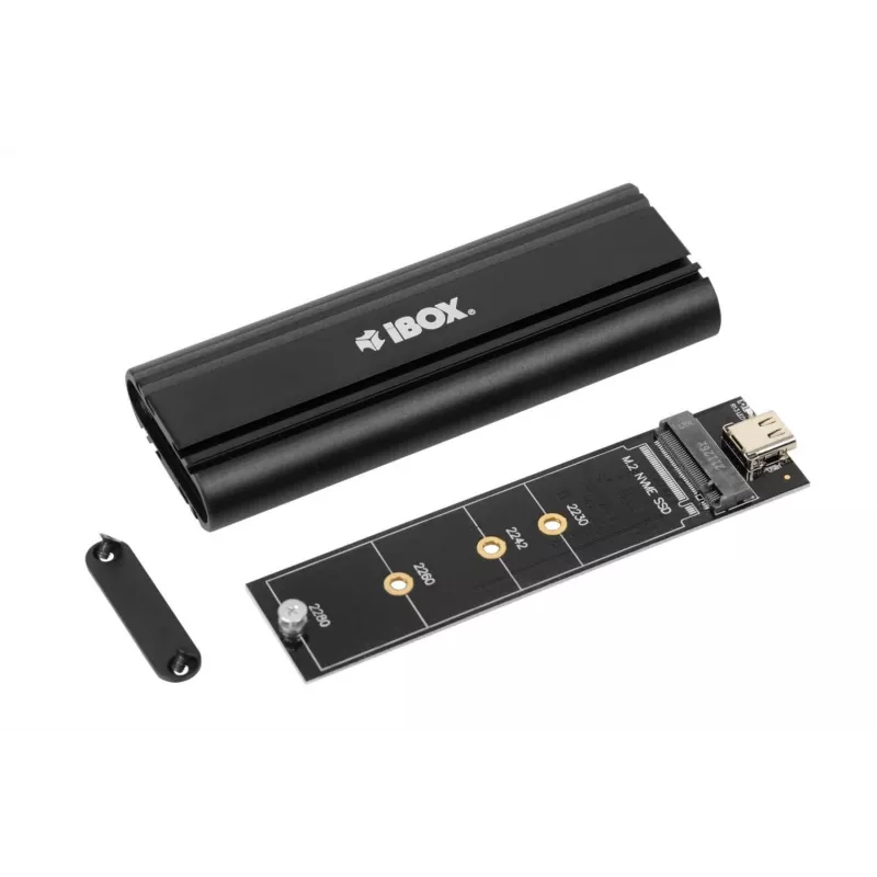 Θήκη SSD IBOX HD-07 για 1x M.2 δίσκο, USB 3.2 Gen 2 (10 Gbit/s), USB-C, μαύρο