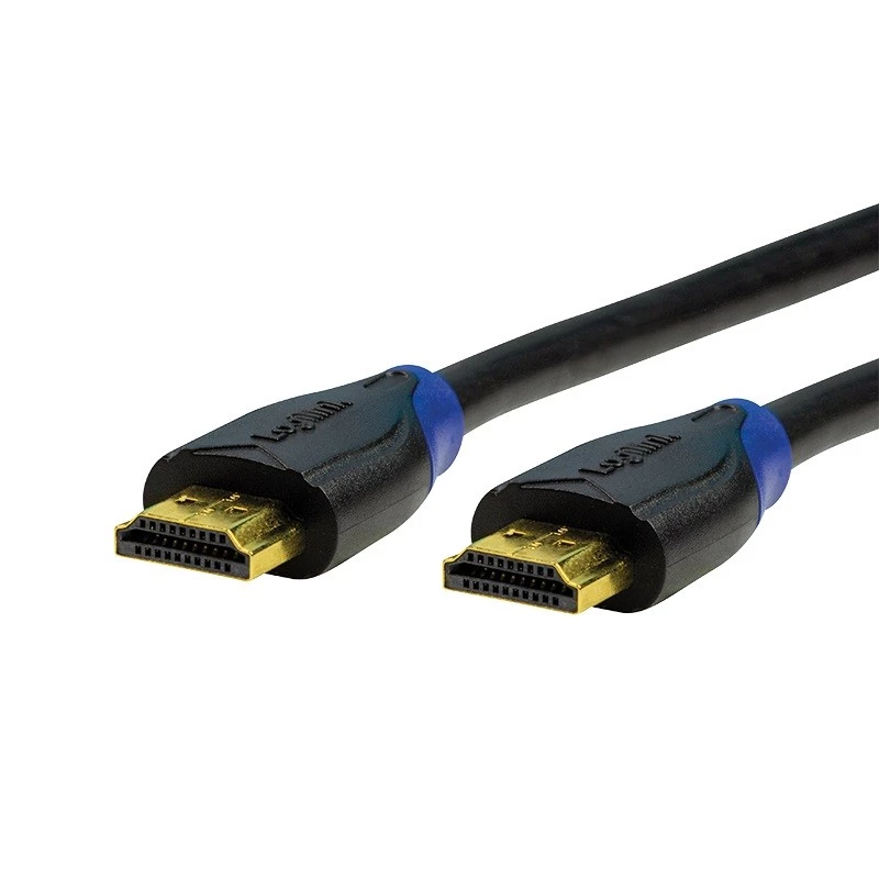 LogiLink CH0065 καλώδιο HDMI 2.0 High Speed με Ethernet, 4K/60Hz Ultra HD, 3D, επίχρυσες υποδοχές, 7,5 m, μαύρο