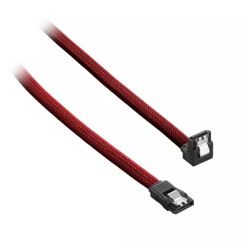 CableMod ModMesh - Καλώδιο SATA - Serial ATA 150/300/600 - SATA (W) γωνιακό σε SATA (W) - 60 cm - Κόκκινο αίμα (CM-CAB-RSAT-N60KBR-R)