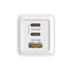 Τροφοδοτικό SAVIO LA-07 GaN 65W, USB, QC4.0+, PD 3.0, Λευκό