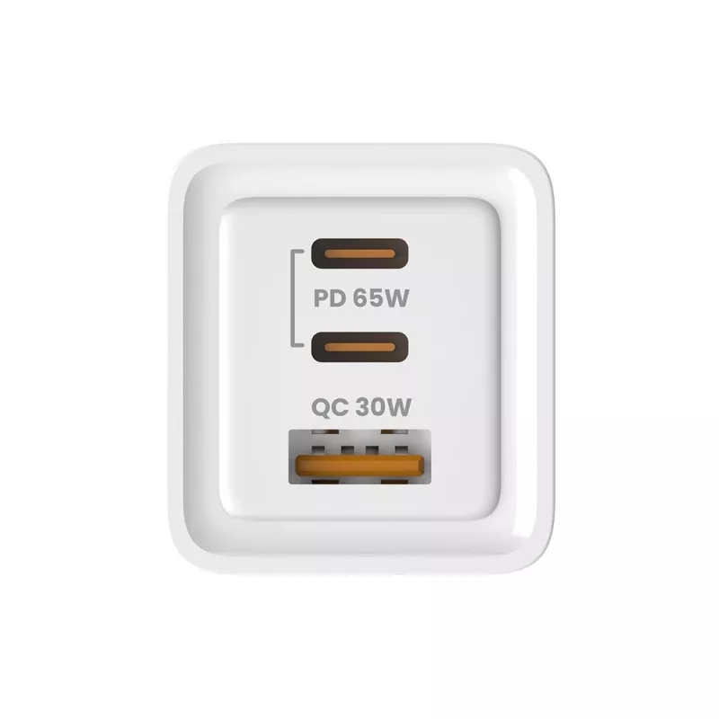 Τροφοδοτικό SAVIO LA-07 GaN 65W, USB, QC4.0+, PD 3.0, Λευκό