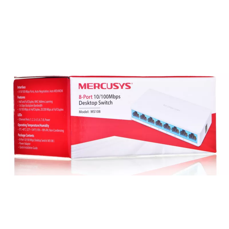 Switch Mercusys MS108 8 Θύρες RJ-45 10/100Mbps Unmanaged