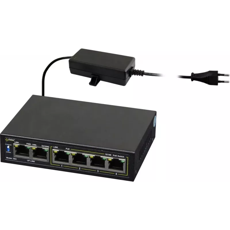 Διακόπτης δικτύου PULSAR Switch POE Pulsar S64 4 θύρες 2 Uplink